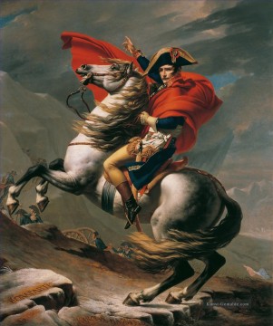 Bonaparte Ruhe auf einem Fiery Steed welches die Alpen überquert Napoleon Jacques Louis David Ölgemälde